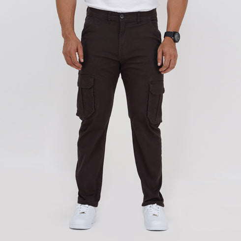 Semi Fit Twill Cargo Pant - Coffee