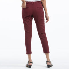 Adjustable Ladies Chinos - Maroon Adjustable Ladies Chinos - Maroon