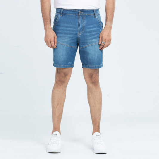 2Q Denim Shorts - Mid Blue