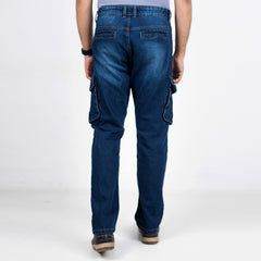 Premium Denim Cargo Pants (Regular Fit) - Dark Blue Premium Denim Cargo Pants (Regular Fit) - Dark Blue