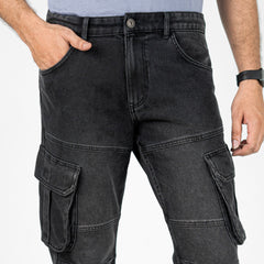 Premium Denim Cargo Pants - Black Premium Denim Cargo Pants - Black
