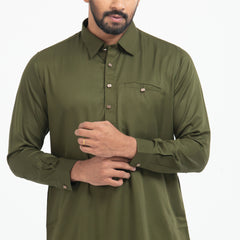 Premium Kabli Panjabi - Olive Premium Kabli Panjabi - Olive