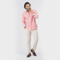 Oxford Cotton Long Sleeve Shirt - Hot Pink Oxford Cotton Long Sleeve Shirt - Hot Pink