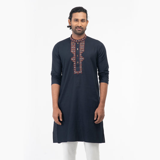 Premium  Karchupi Panjabi - Navy