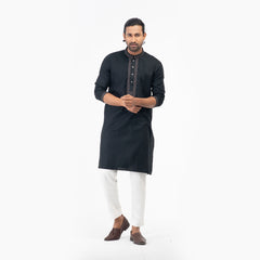Embro Premium Semi Fit Panjabi - Black Embro Premium Semi Fit Panjabi - Black