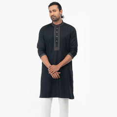 Embro Premium Semi Fit Panjabi - Black Embro Premium Semi Fit Panjabi - Black