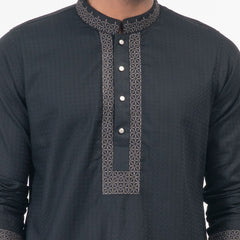 Embro Premium Semi Fit Panjabi - Black Embro Premium Semi Fit Panjabi - Black
