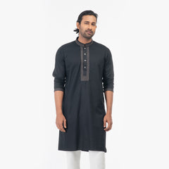 Embro Premium Semi Fit Panjabi - Black Embro Premium Semi Fit Panjabi - Black