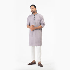 Printed Casual Panjabi - Grey Printed Casual Panjabi - Grey