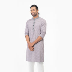 Printed Casual Panjabi - Grey Printed Casual Panjabi - Grey