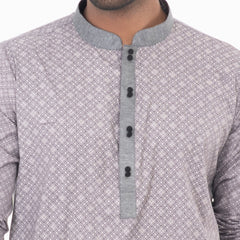 Printed Casual Panjabi - Grey Printed Casual Panjabi - Grey
