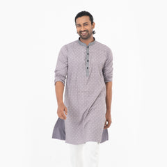 Printed Casual Panjabi - Grey Printed Casual Panjabi - Grey