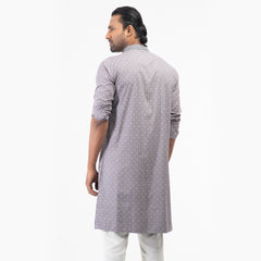 Printed Casual Panjabi - Grey Printed Casual Panjabi - Grey