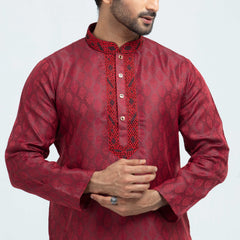 premium panjabi - Maroon premium panjabi - Maroon