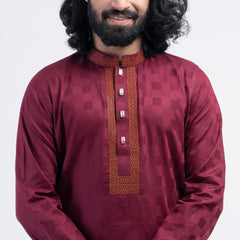 Embro Semi Fit Panjabi - Maroon Embro Semi Fit Panjabi - Maroon