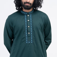 Embro Semi Fit Panjabi - Midnight Green Embro Semi Fit Panjabi - Midnight Green