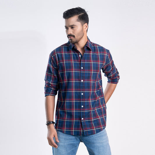 Long Sleeve Flannel Shirt - Blue