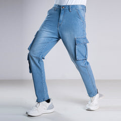 Urban7 Multi-Pocket Denim Cargo Pants - Aero Blue Urban7 Multi-Pocket Denim Cargo Pants - Aero Blue