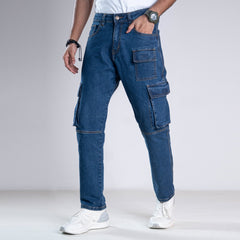 Heavy-Duty Denim Cargo Pants - Deep Ocean Heavy-Duty Denim Cargo Pants - Deep Ocean