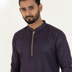 Semi Fit Casual Panjabi- Violet - Masculine Semi Fit Casual Panjabi- Violet - Masculine