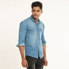 Denim Shirt - Casual Light Blue Denim Shirt - Casual Light Blue