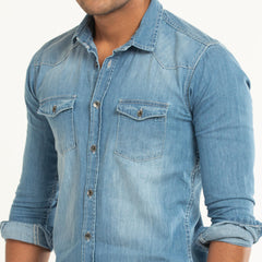 Denim Shirt - Casual Light Blue Denim Shirt - Casual Light Blue