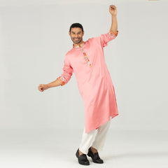 Semi Fit Panjabi Casual Panjabi - Pink Semi Fit Panjabi Casual Panjabi - Pink