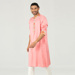 Semi Fit Panjabi Casual Panjabi - Pink Semi Fit Panjabi Casual Panjabi - Pink