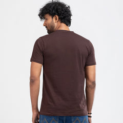 Round Neck Solid T-shirt - Dark Coffee