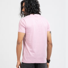 Round Neck Solid T-shirt - Light Violet