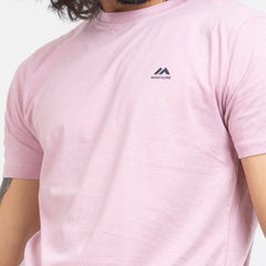 Round Neck Solid T-shirt - Light Violet