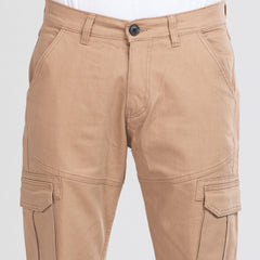 Semi Fit Twill Cargo Pant - Beige