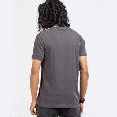 Round Neck Solid T-shirt - Charcoal