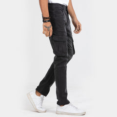 Premium Denim Cargo Pants - Charcoal