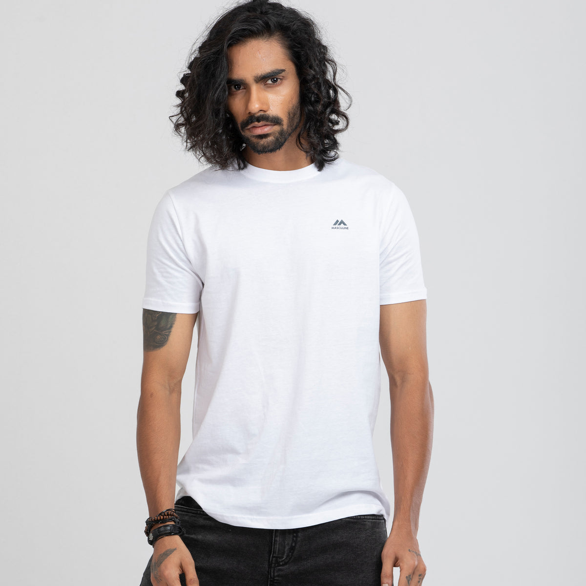 Round Neck Solid T-shirt - White