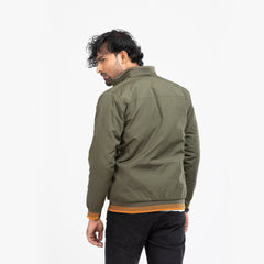 Taffeta High Neck Jacket - Olive