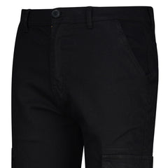 Semi Fit Twill Cargo Pant - Black