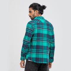 Cozy Long Sleeve Flannel Shirt - Green