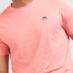 Round Neck Solid T-shirt - Pink