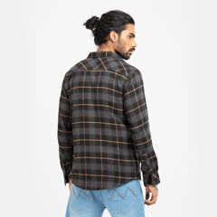 Cozy Long Sleeve Flannel Shirt - Black