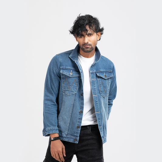 Trucker Denim Vintage Jacket - Denim Blue