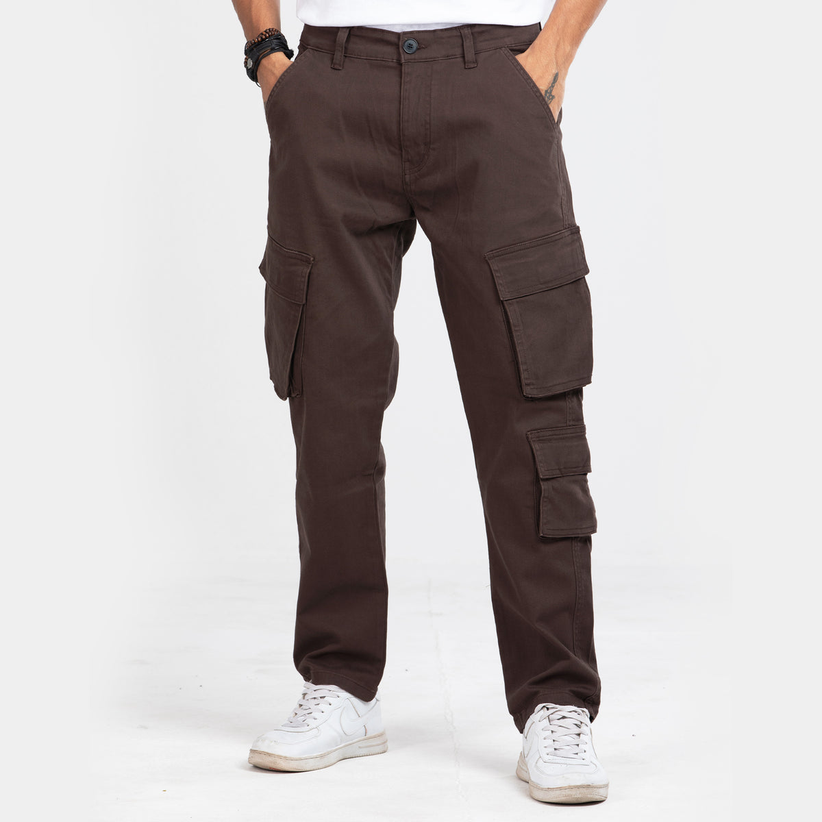 7 Pocket Semi Fit Twill Cargo Pant - Coffee