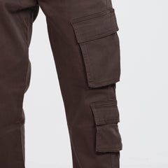 7 Pocket Semi Fit Twill Cargo Pant - Coffee