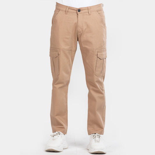 Semi Fit Twill Cargo Pant - Beige