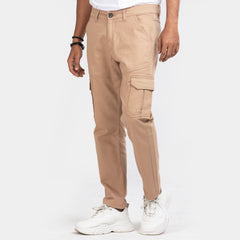 Semi Fit Twill Cargo Pant - Beige