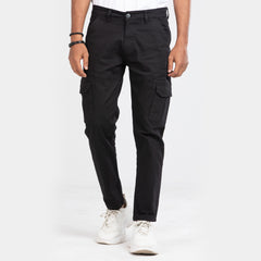 Semi Fit Twill Cargo Pant - Black