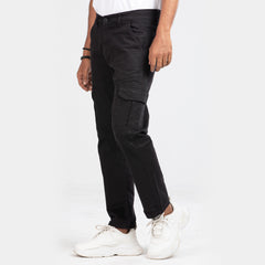 Semi Fit Twill Cargo Pant - Black