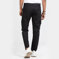 Semi Fit Twill Cargo Pant - Black