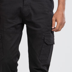 Semi Fit Twill Cargo Pant - Black