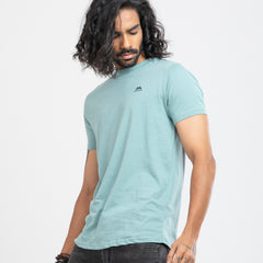 Round Neck Solid T-shirt - Dark turquoise